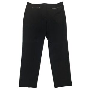Talbots Black Faux Leather Trim Ankle Pants Size 12